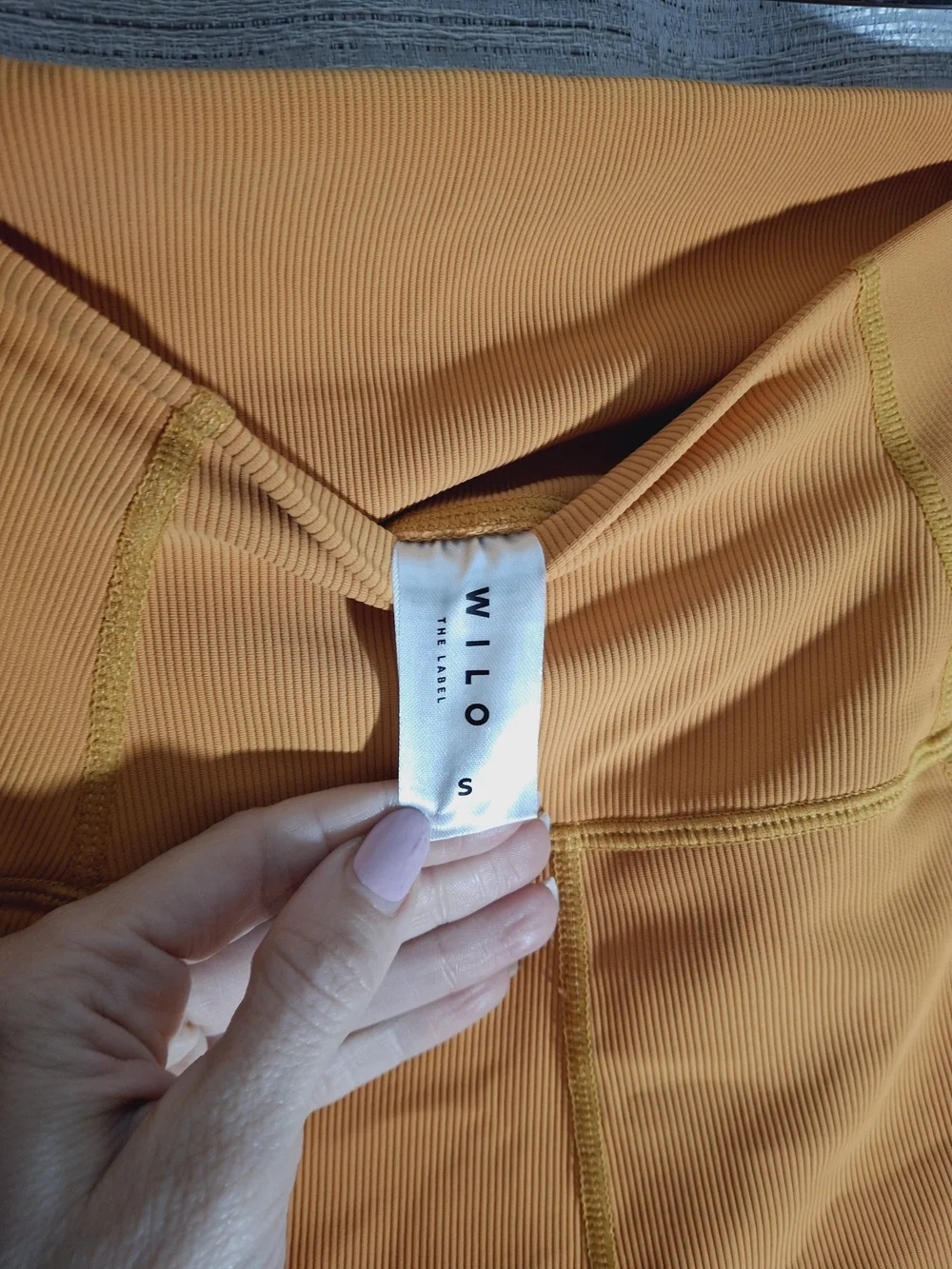 High-Waist Women’s Ribbed Bike Shorts in Marigold Small